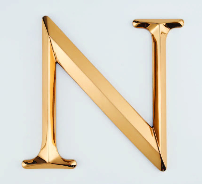 Polished Prismatic Cast Bronze Sign Letters & Numbers Gemini