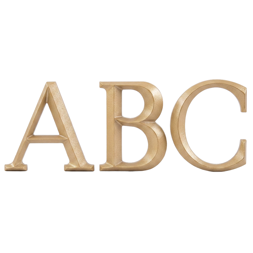 Prismatic Architectural Cast Bronze Sign Letters & Numbers