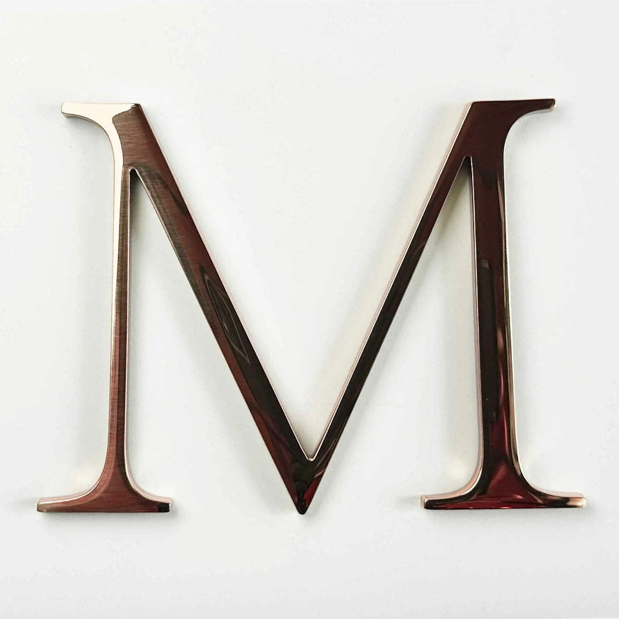 Polished solid copper division 10 architectural sign letter