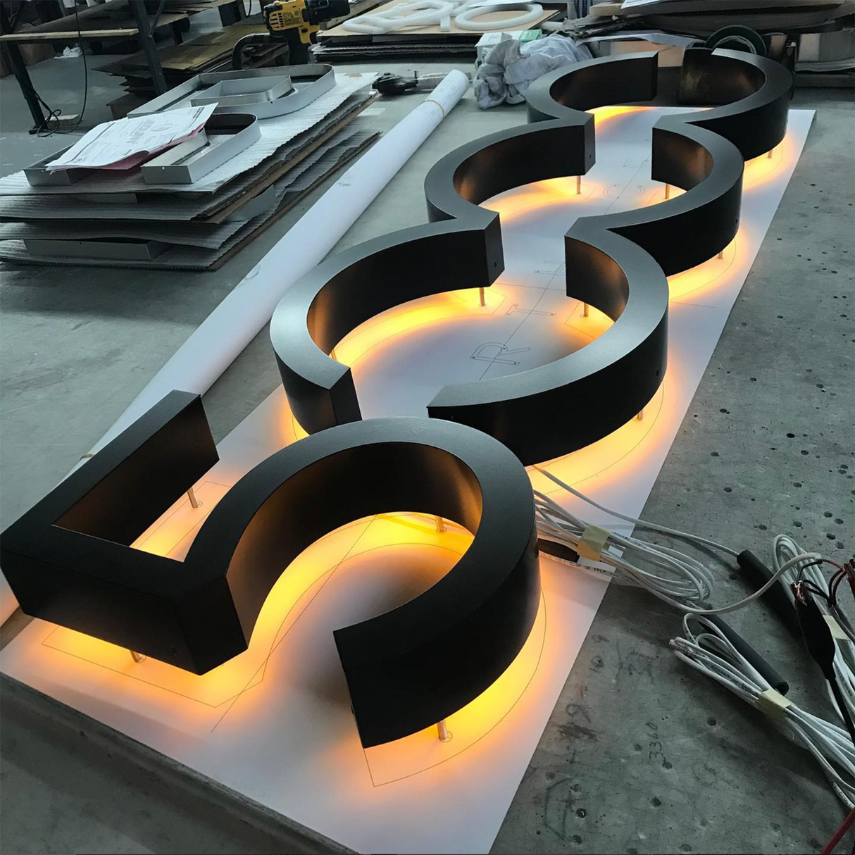 Back Lit Painted Aluminum Channel Letters & Numbers