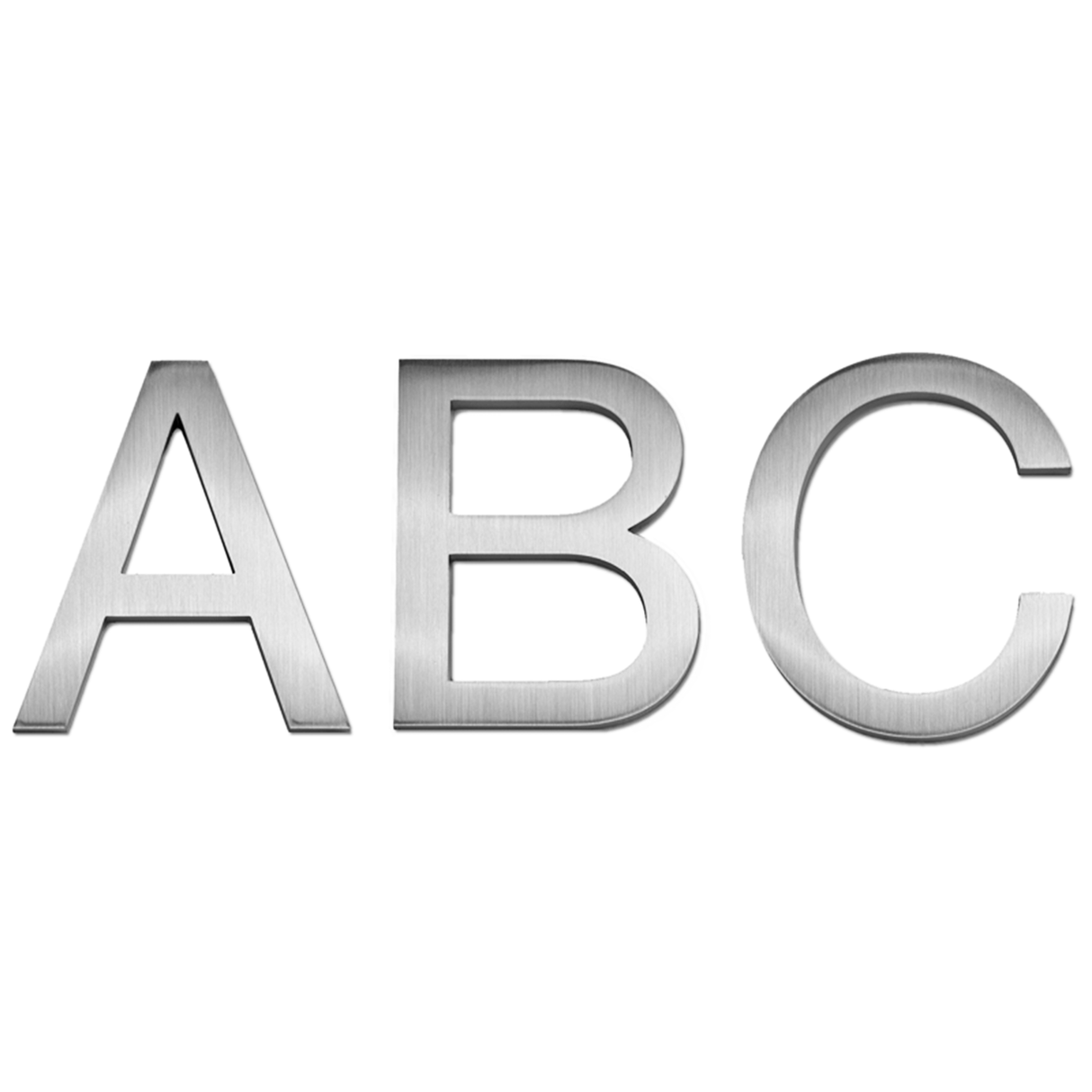 Flat Cast Brushed Aluminum Sign Letters