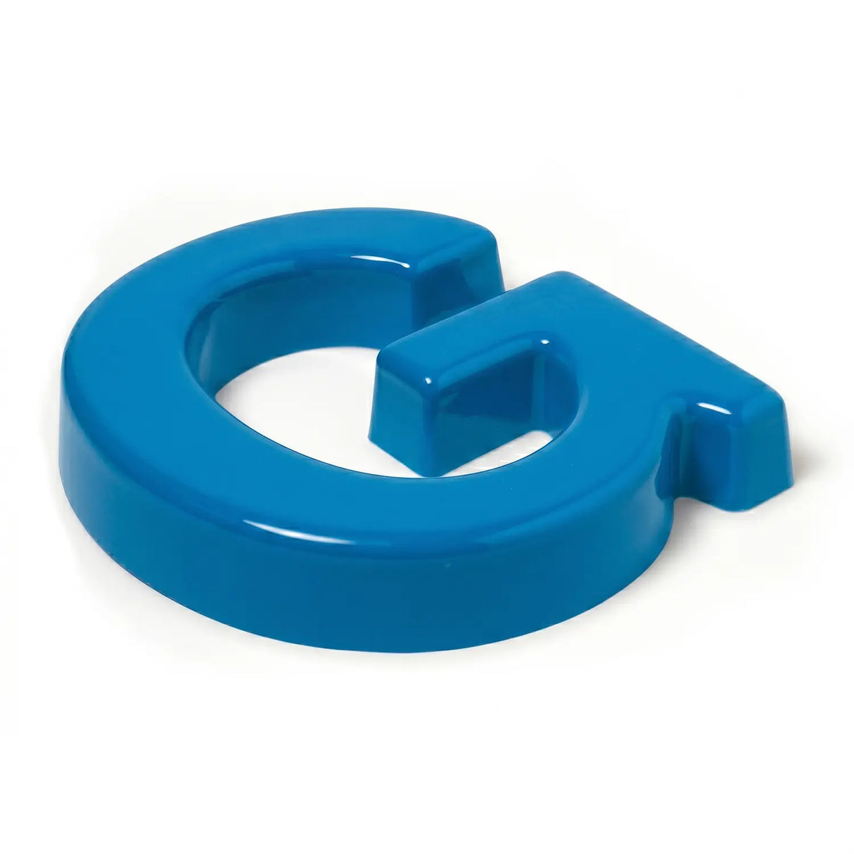 Light blue pigmented formed plastic sign letter