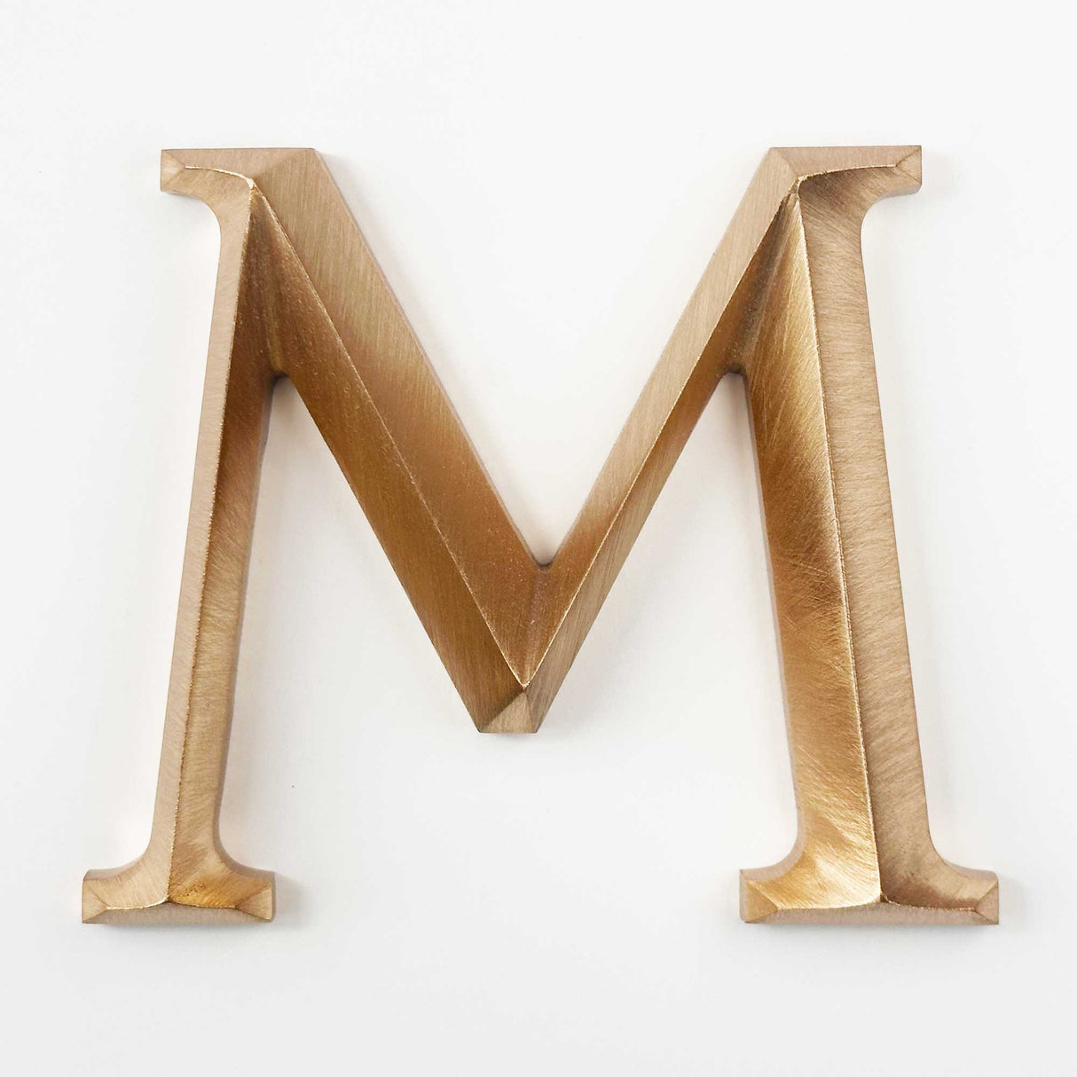 Hand Sanded Prismatic Cast Bronze Sign Letters & Numbers