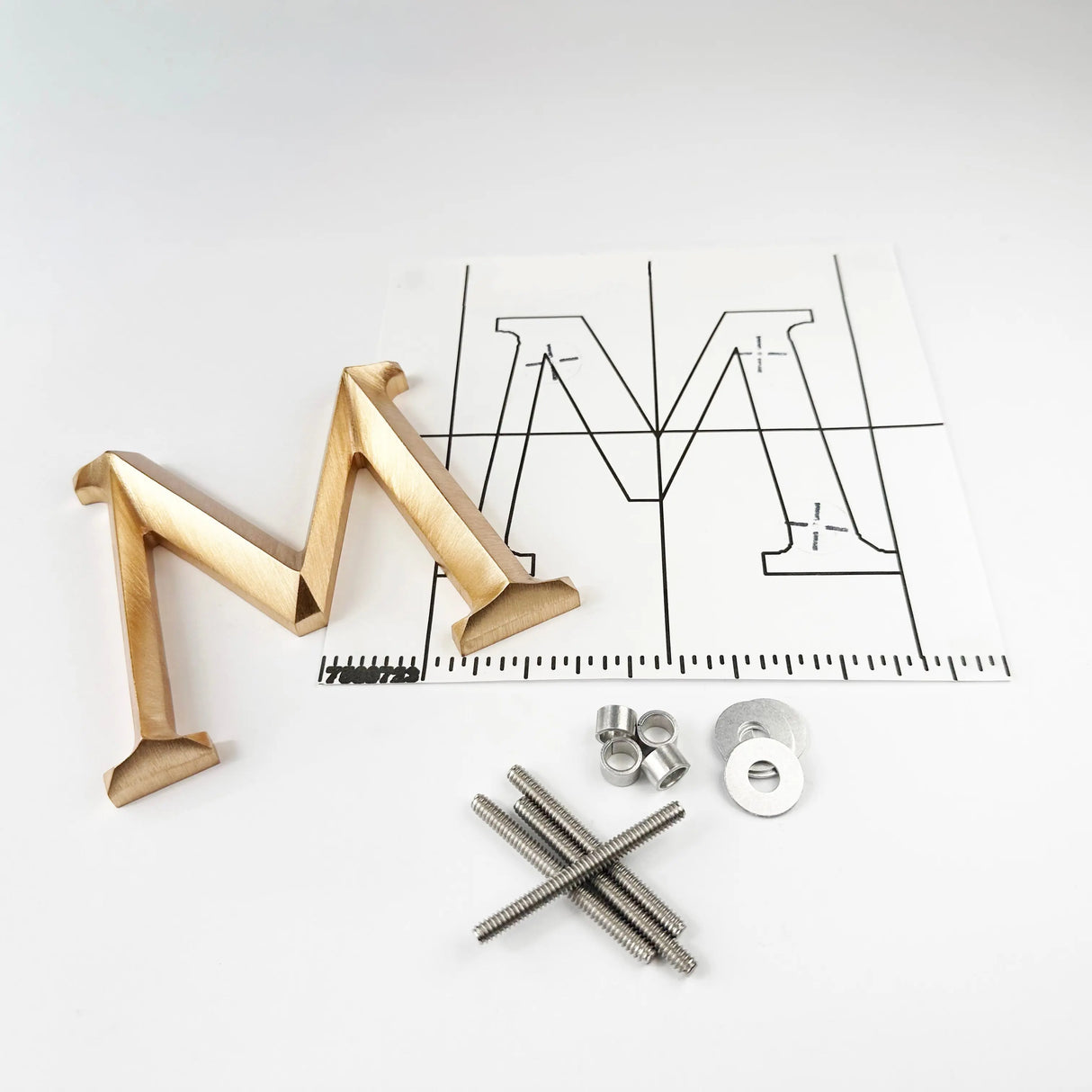 Hand Sanded Prismatic Cast Bronze Sign Letters & Numbers Gemini