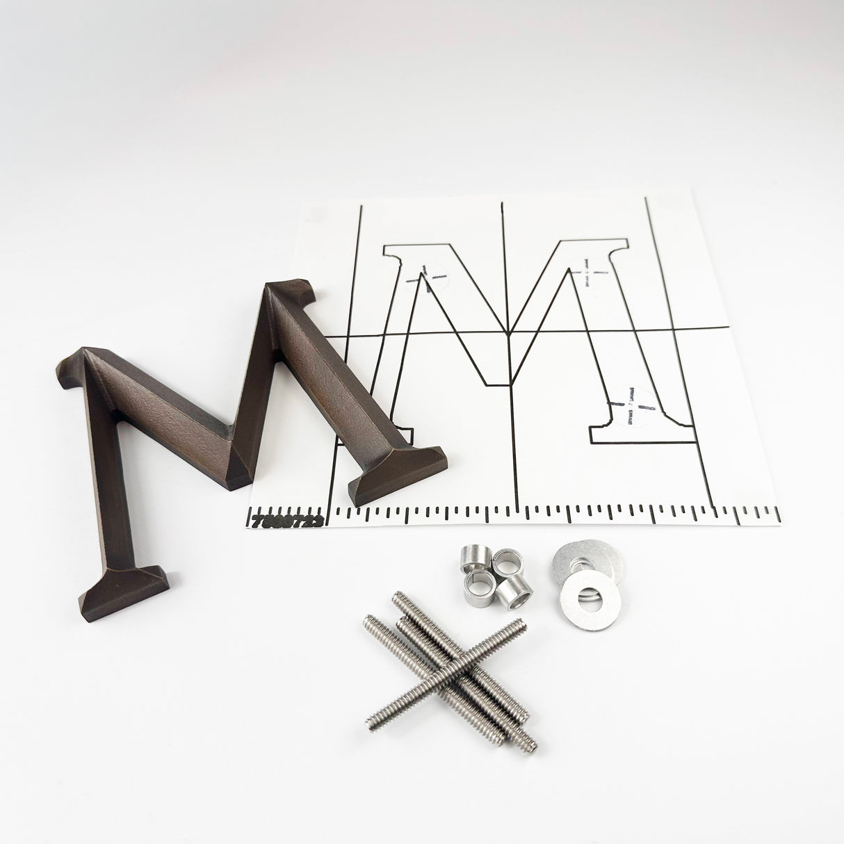 Aged Prismatic Cast Bronze Sign Letters & Numbers