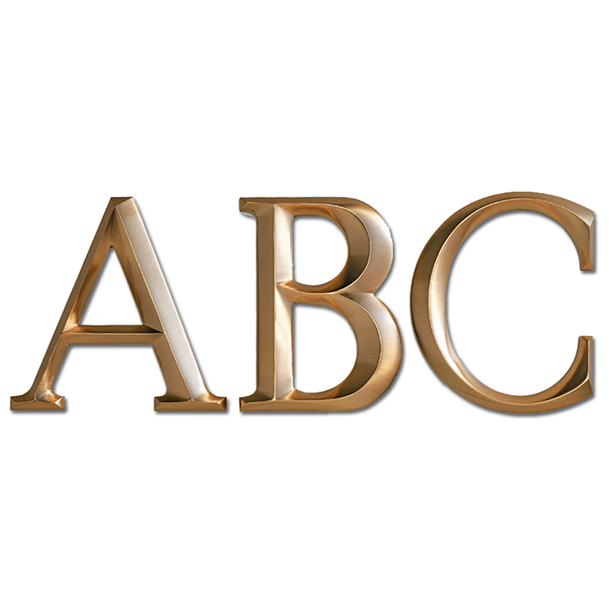 Prismatic Architectural Cast Bronze Sign Letters & Numbers