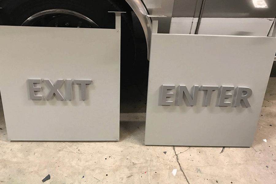 Flat Cast Brushed Aluminum Sign Letters