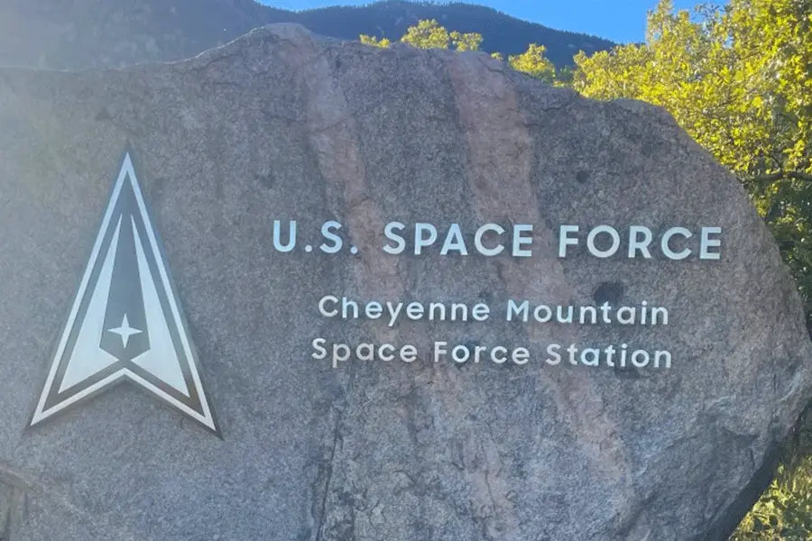 US Space Force sign with cast aluminum sign letters