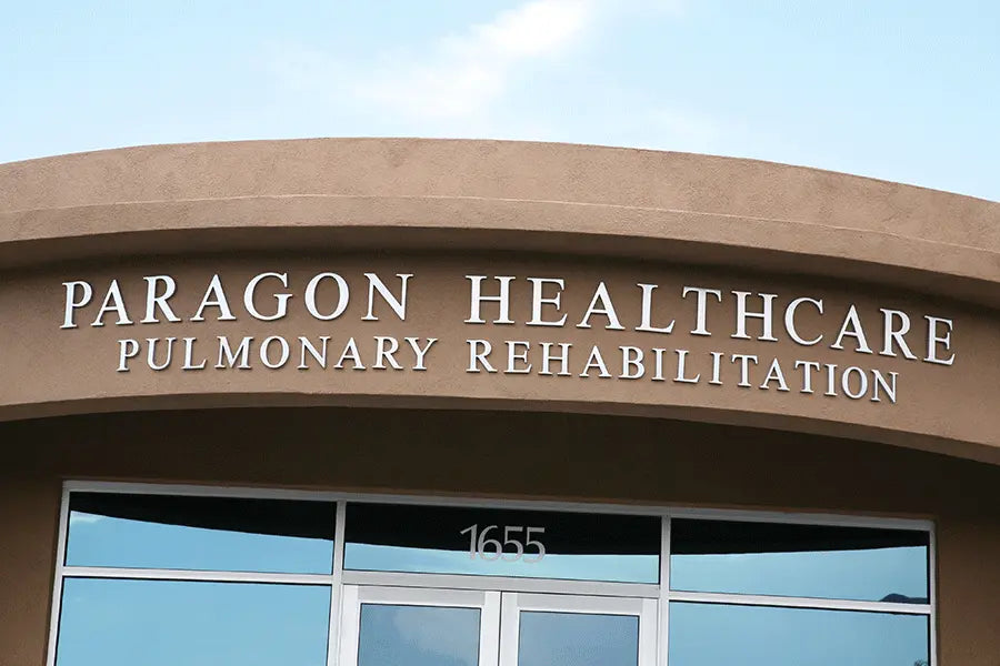 Healthcare center sign with cast aluminum sign letters