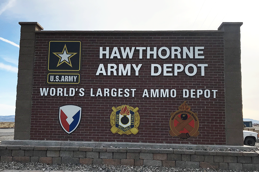 Monument sign for US Army with cast aluminum sign letters