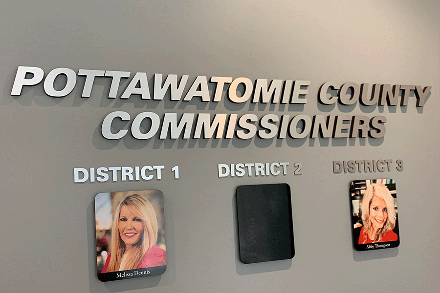 County commissioner sign with cast aluminum sign letters