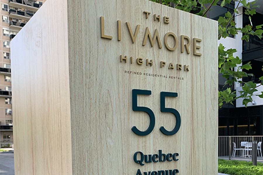 Address sign with painted acrylic sign letters and numbers.