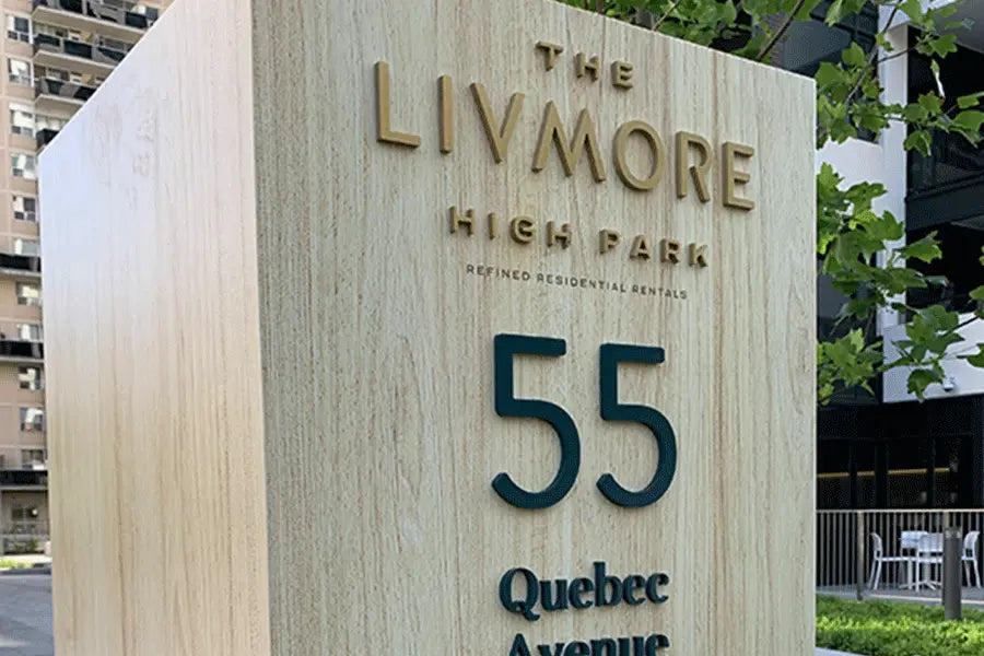 Address sign with painted acrylic sign letters and numbers.