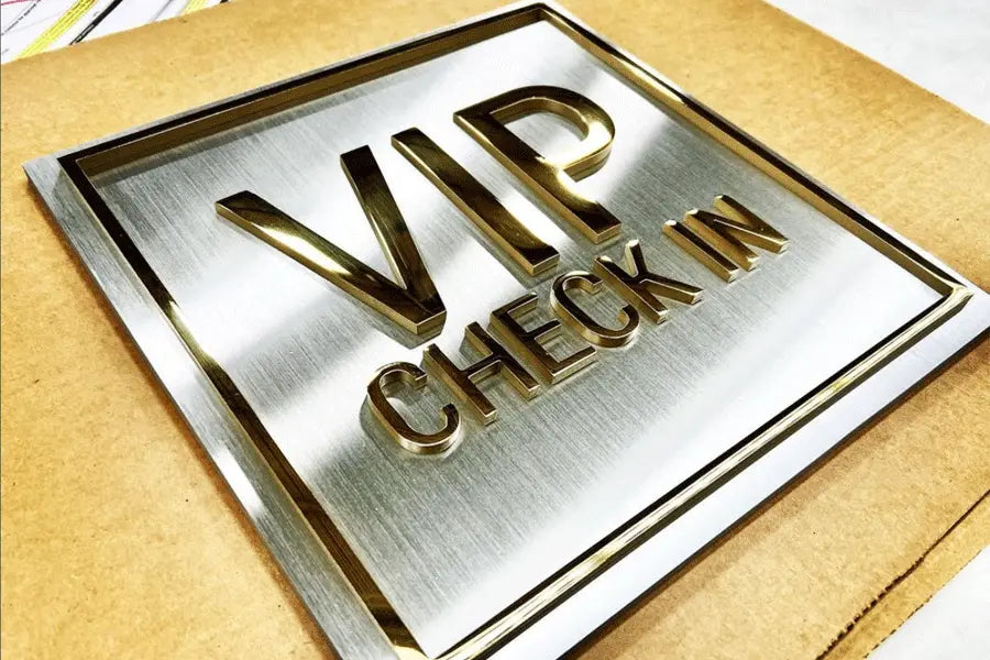 Polished flat cut brass sign letters