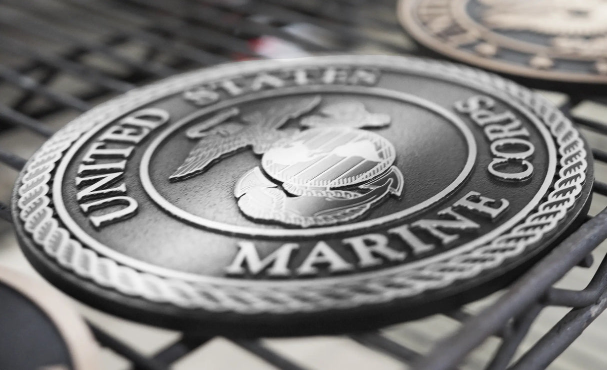 Solid cast division 10 BAA & BABA certified architectural aluminum US Marines Corps seal
