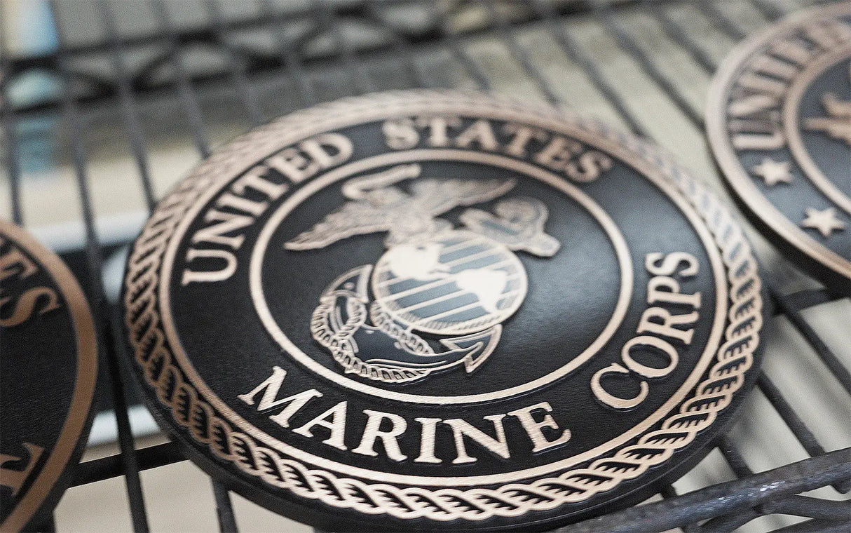 Solid cast division 10 BAA & BABA certified architectural bronze US Marine Corps seal