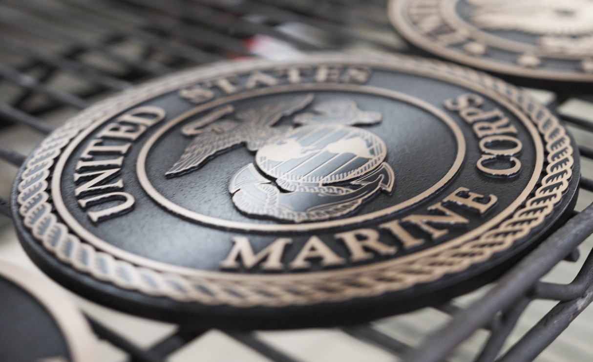 Solid cast division 10 BAA & BABA certified architectural bronze US Marine Corps seal