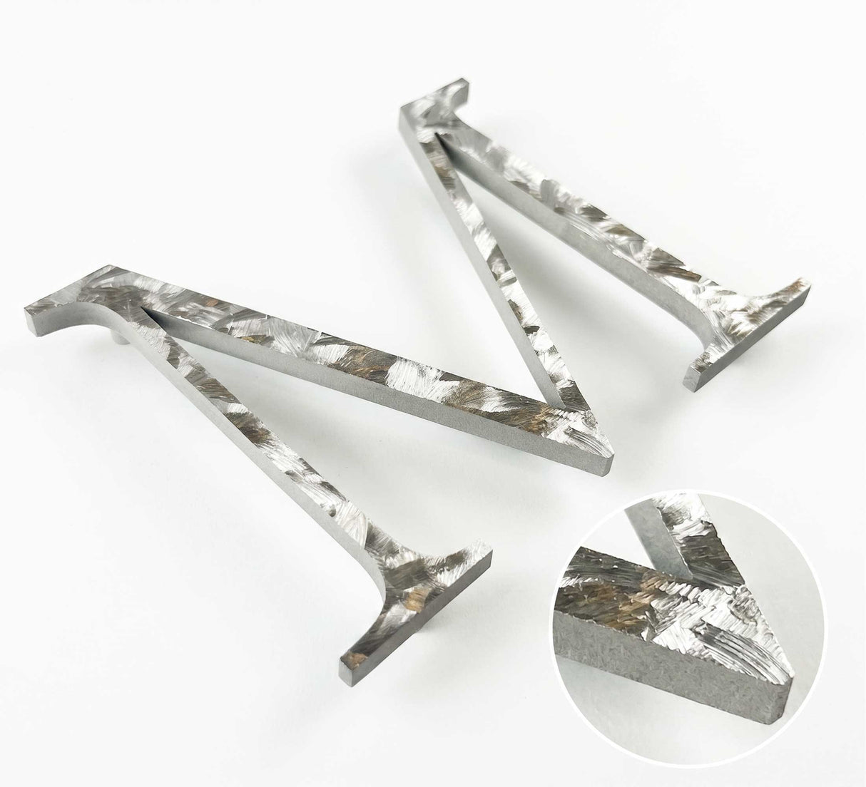 Random Arc Brushed Stainless Steel Sign Letters & Numbers