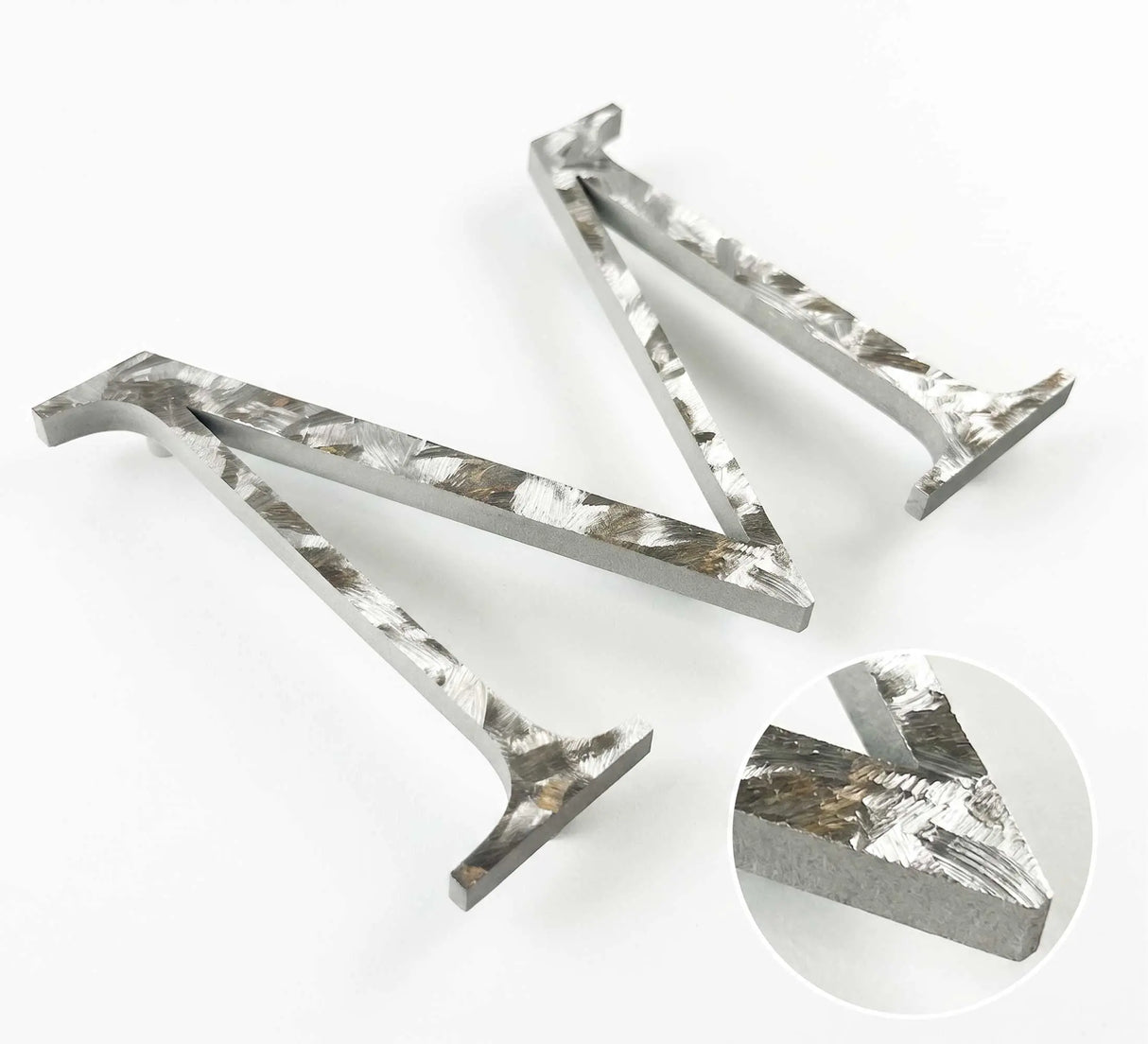 Random Arc Brushed Stainless Steel Sign Letters & Numbers Steel Art