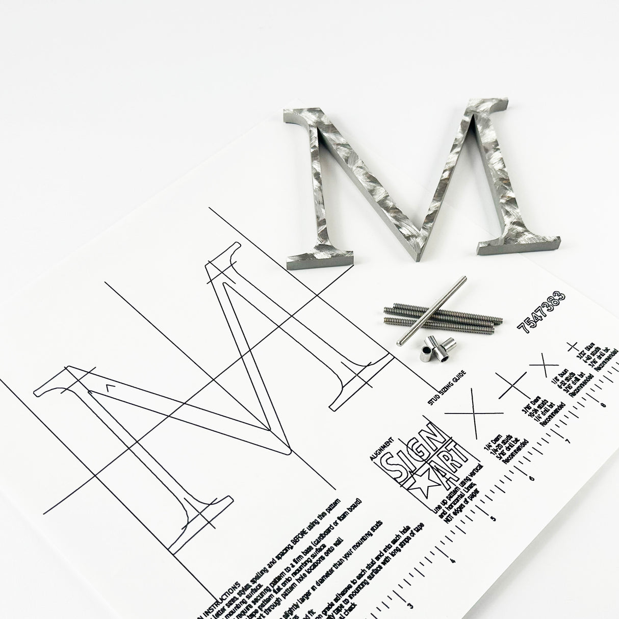 Random Arc Brushed Stainless Steel Sign Letters & Numbers