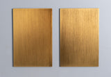 Light aged brass finish samples.