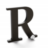 Dark bronze anodized aluminum sign letter R.