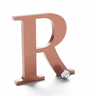 Brushed copper sign letter R.