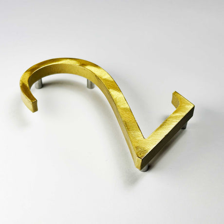 Random Arc Brushed Brass Sign Letters & Numbers