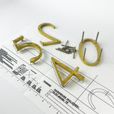 Random Arc Brushed Brass Sign Letters & Numbers Signs & Branding Products