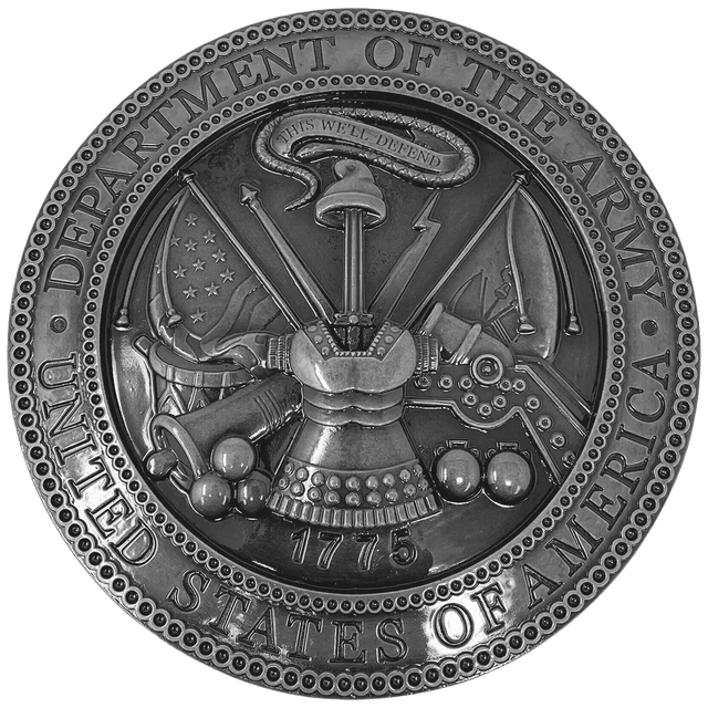 Solid cast division 10 BAA & BABA certified architectural sculpted aluminum  US Army seal