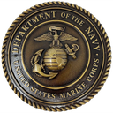 Solid cast division 10 BAA & BABA certified architectural bronze sculpted US Marine Corps seal