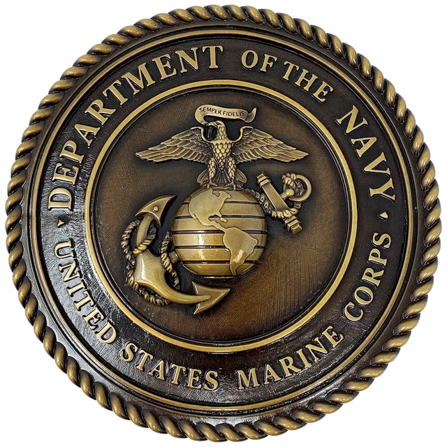 Solid cast division 10 BAA & BABA certified architectural bronze sculpted US Marine Corps seal