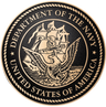 US Department of the Navy military seal in tooled bronze metal.