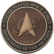 Solid cast division 10 BAA & BABA certified architectural sculpted bronze US Space Force seal.
