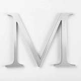 Vertically brushed solid aluminum division 10 architectural sign letter with finish closeup
