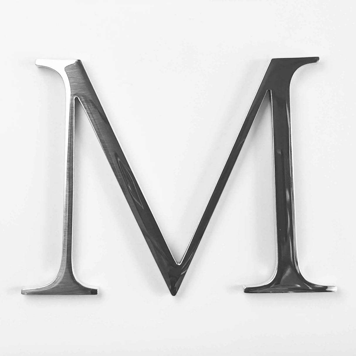 Polished solid aluminum division 10 architectural sign letter
