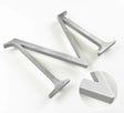 Random arc brushed solid aluminum division 10 architectural sign letter with finish closeup