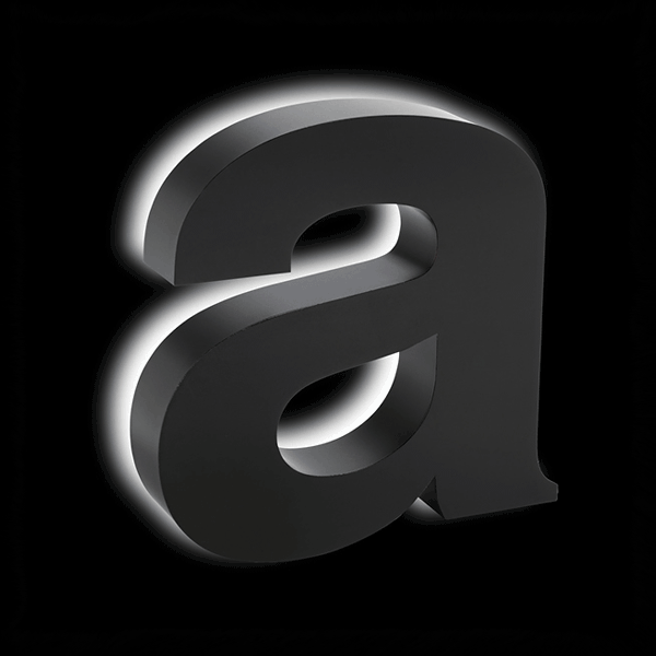 Halo Lit Black Anodized Aluminum Channel Letters & Numbers
