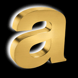 Halo Lit Gold Anodized Aluminum Channel Letters & Numbers