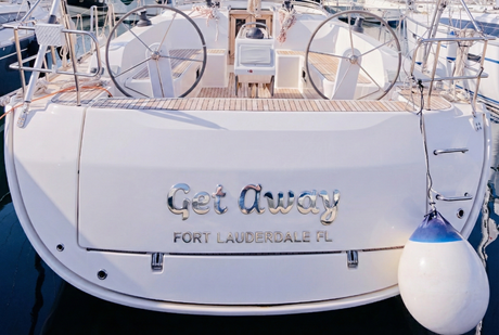 boat sign in polished marine grade stainless seal