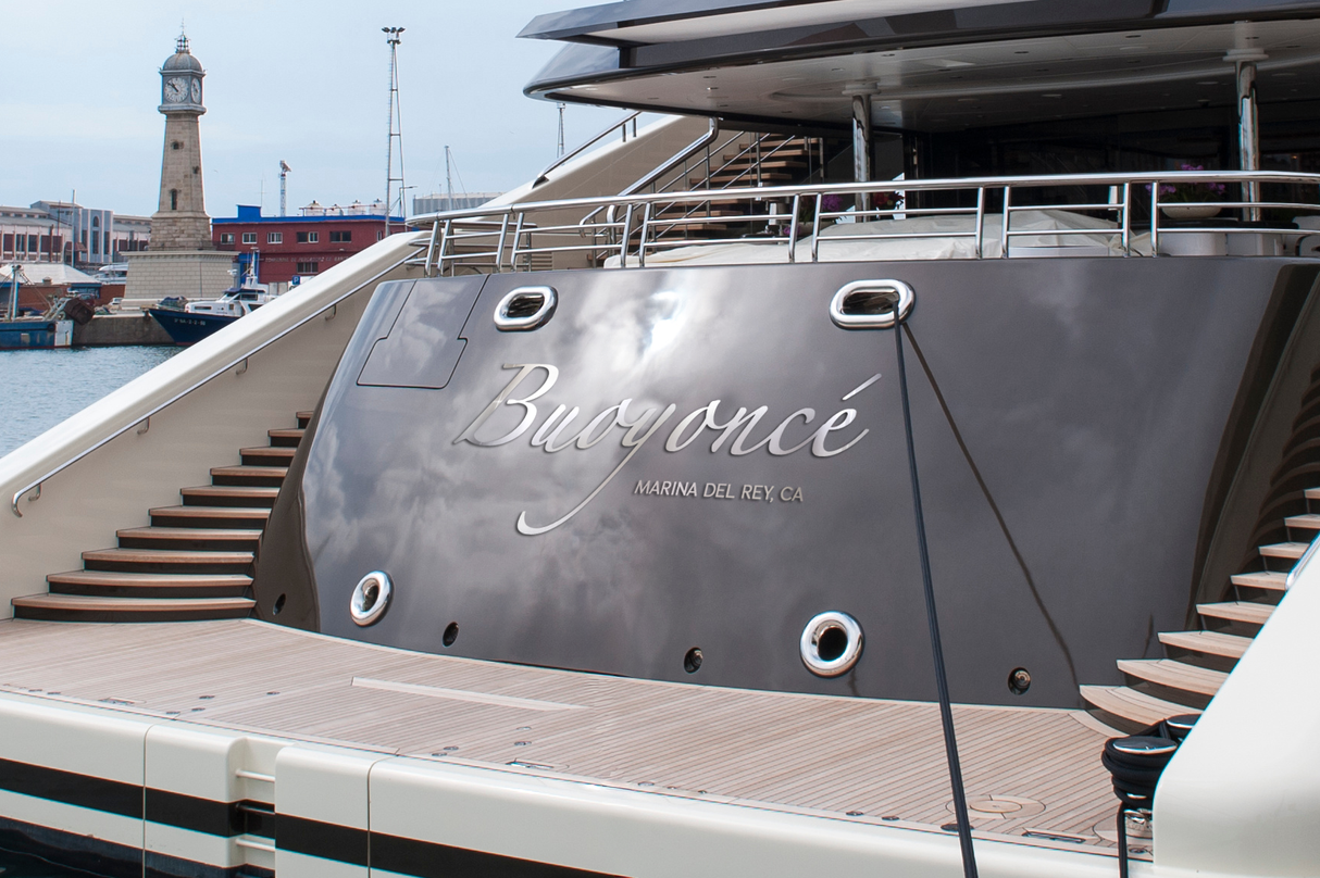 boat sign in polished marine grade stainless seal