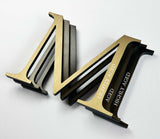 Lightly aged, aged, and highly aged solid brass sign letters