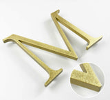 Orbital brushed solid BAA & BABA certified brass division 10 architectural sign letter with finish closeup