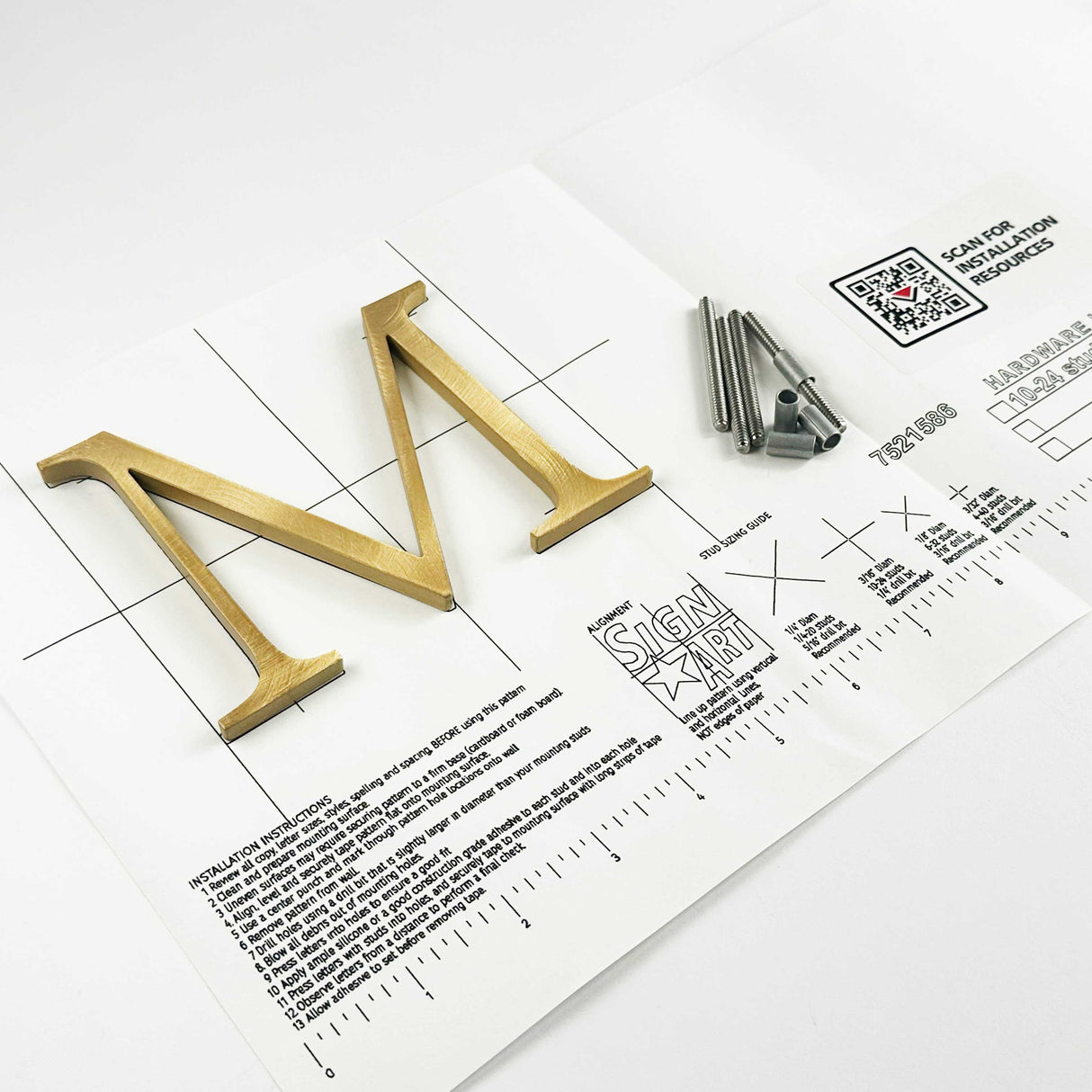 Random Arc Brushed Bronze Sign Letters & Numbers
