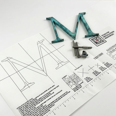 Turquoise Patina Bronze Sign Letters & Numbers