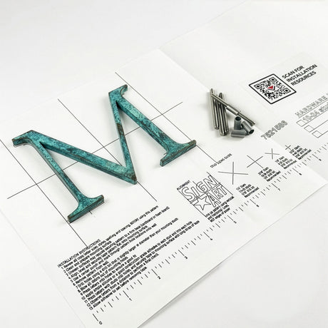 Turquoise Patina Bronze Sign Letters & Numbers