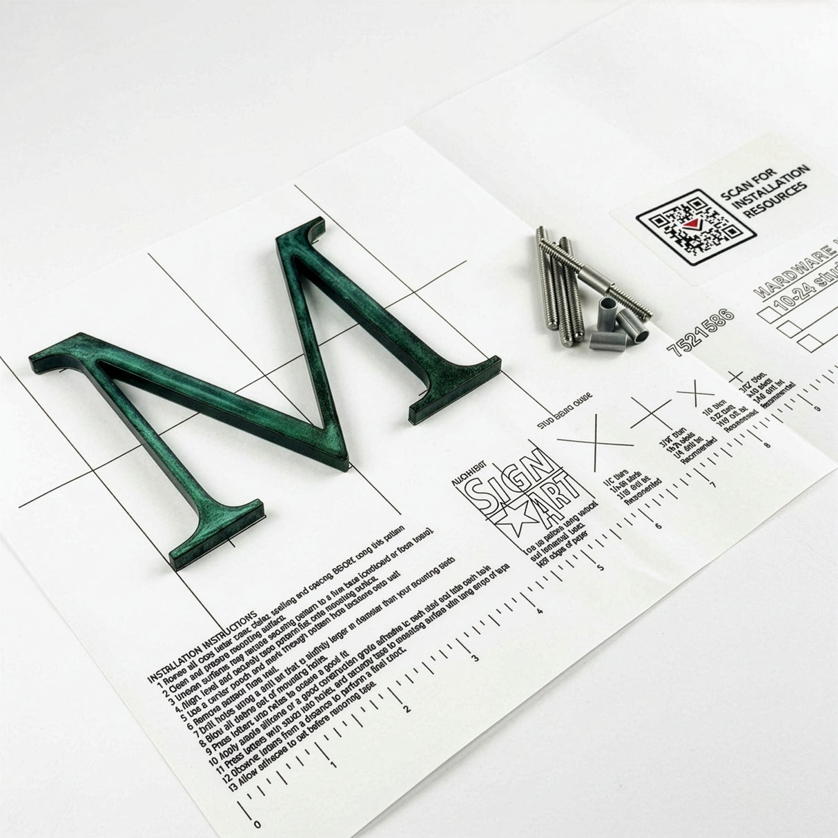 Verde Patina Bronze Sign Letters & Numbers