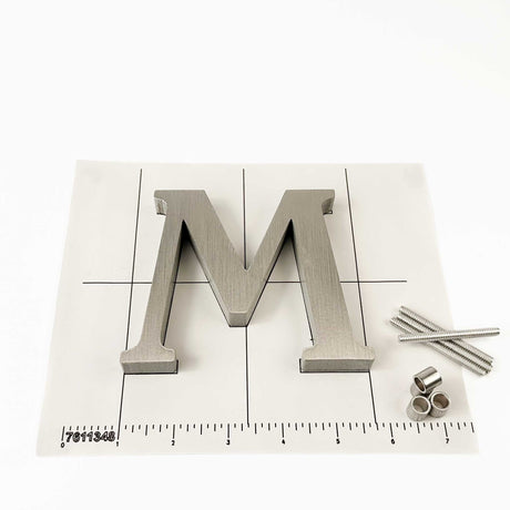 Flat Cast Brushed Aluminum Sign Letters
