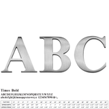 Flat Cast Brushed Aluminum Sign Letters