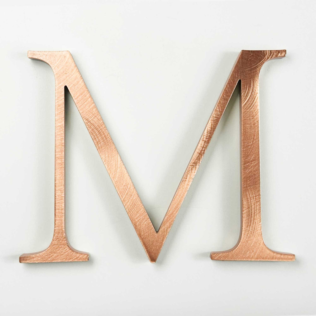 Random arc brushed solid copper division 10 architectural sign letter 